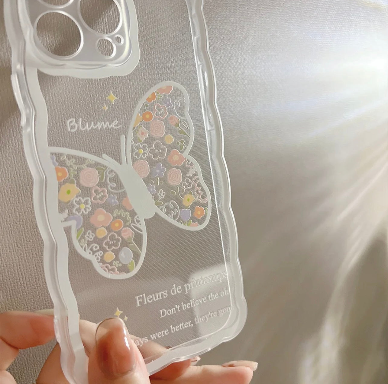 CREATIVE FLOWER AND BUTTERFLY PHONE CASE. - grip