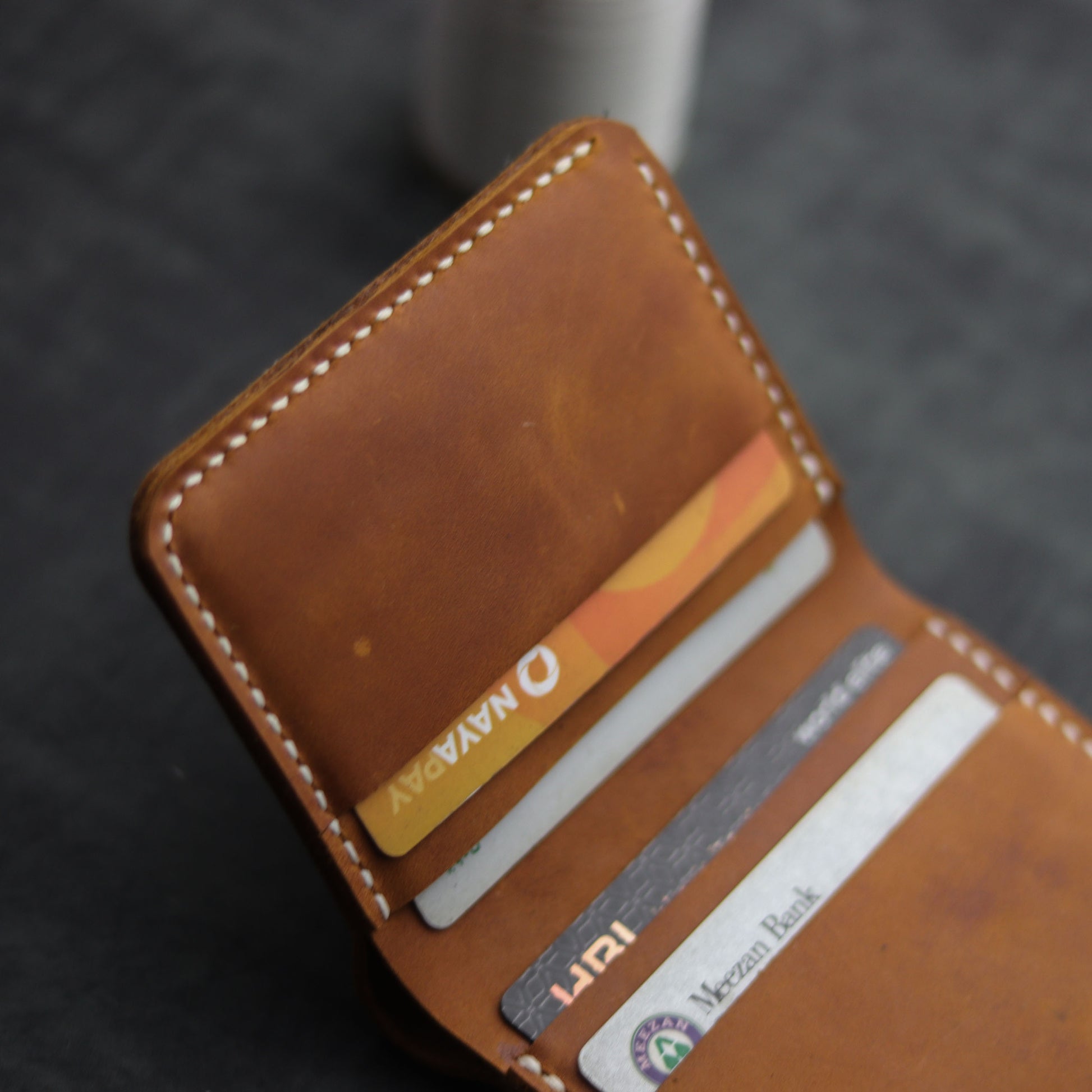 "WENDY MINI " CAMEL RUST WALLET - grip