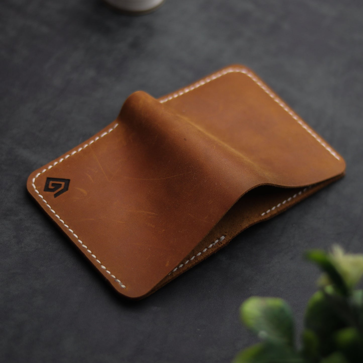 "WENDY MINI " CAMEL RUST WALLET - grip