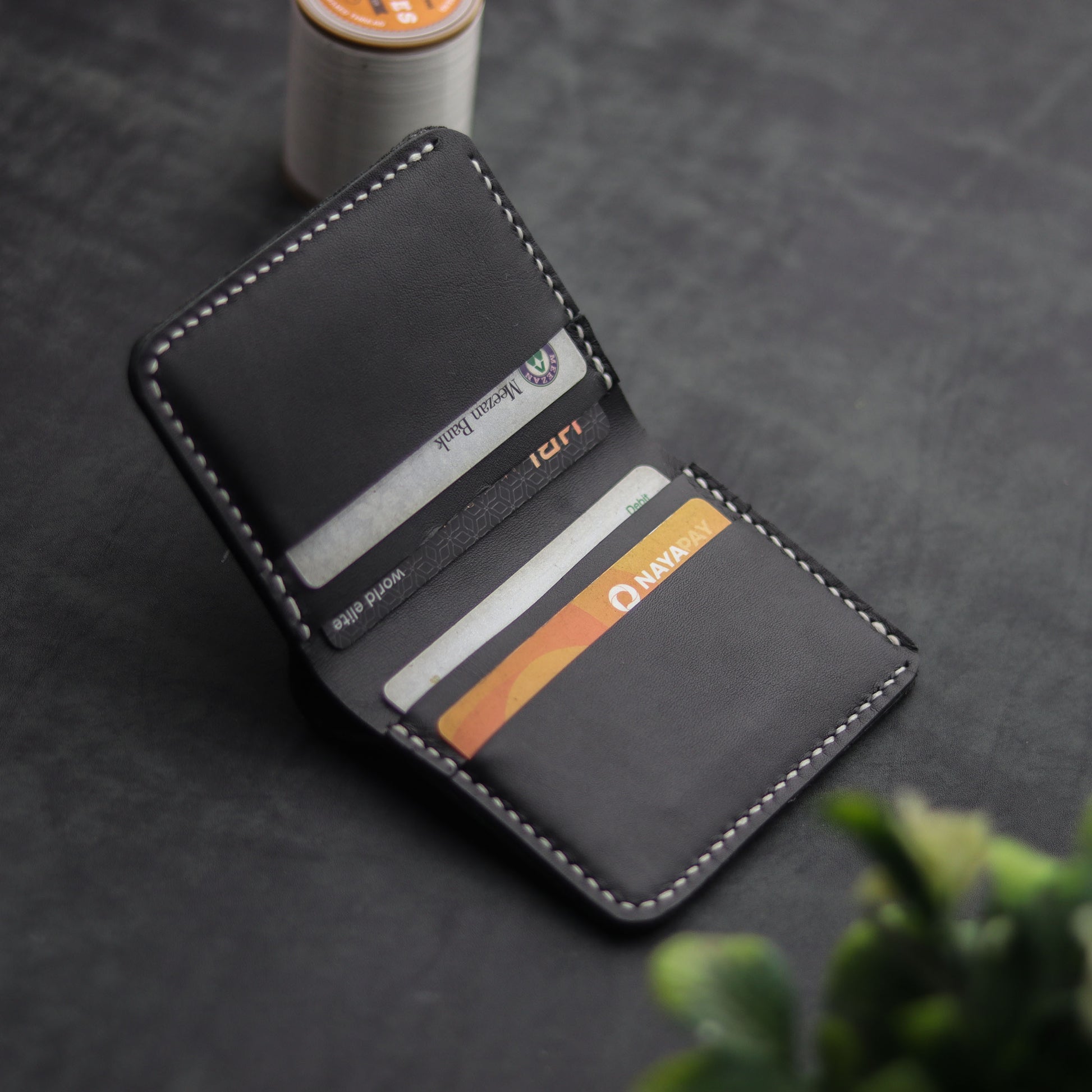 ''WENDY MIINI''CHARCOAL BLACK WALLET - grip