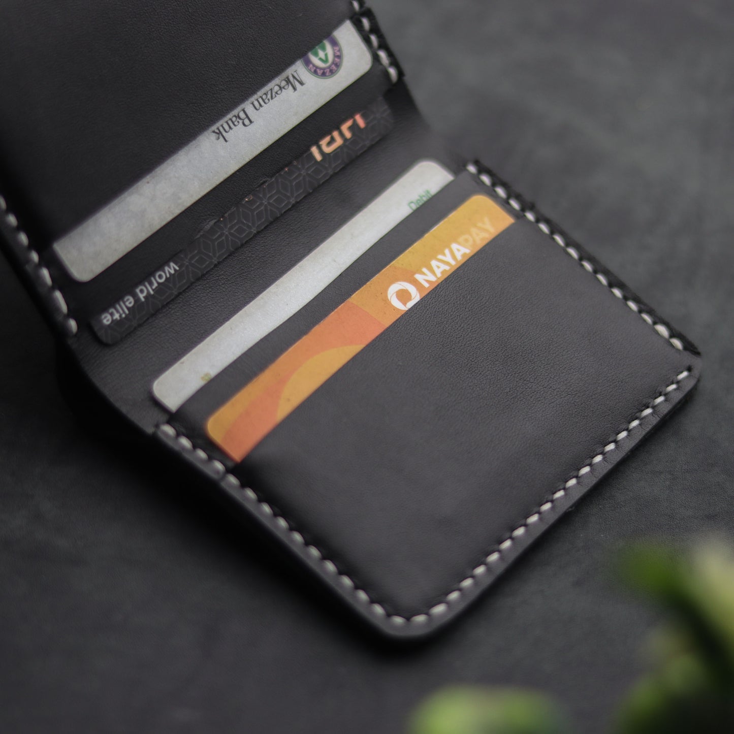 ''WENDY MIINI''CHARCOAL BLACK WALLET - grip