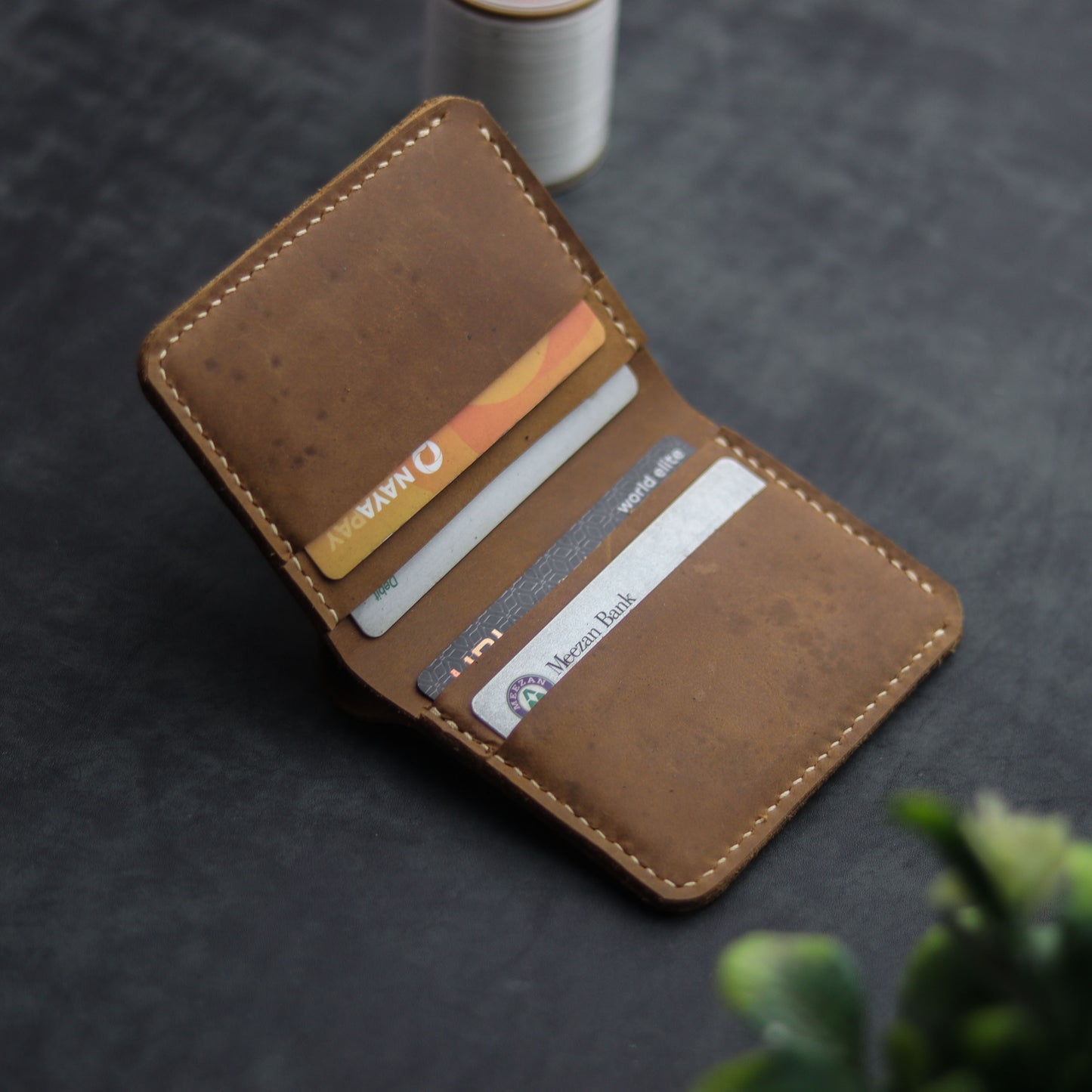 ''WENDY MINI''MUSTARD BROWN WALLET - grip