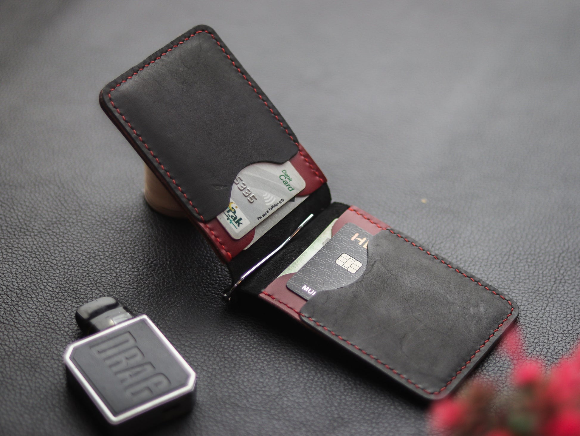 MONEY  CLIP LEATHER WALLET - grip