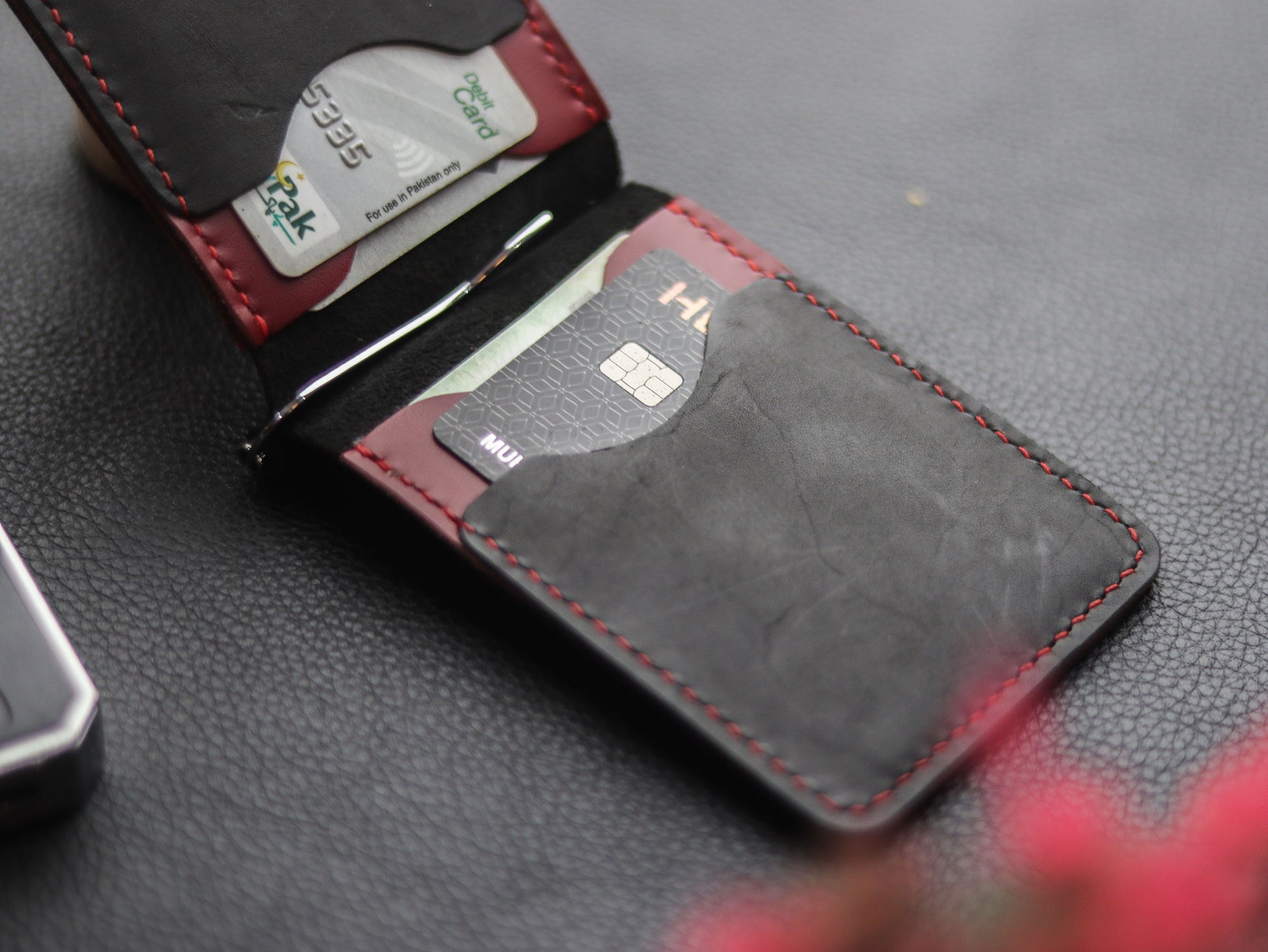 MONEY  CLIP LEATHER WALLET - grip