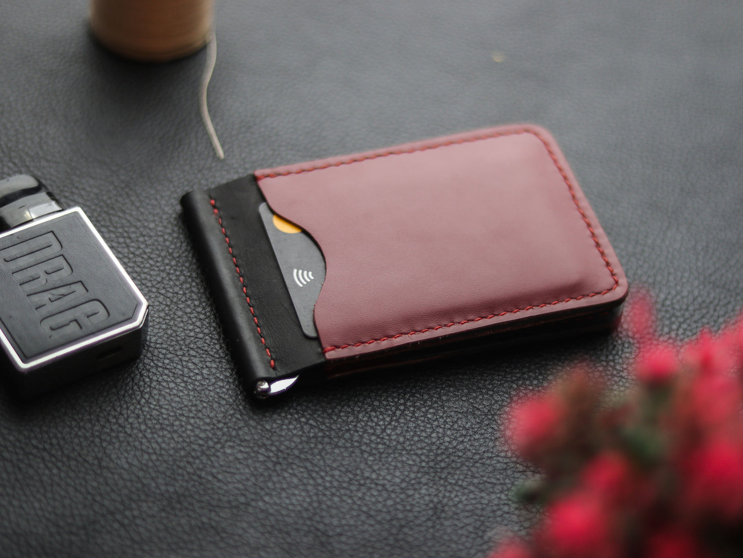 MONEY  CLIP LEATHER WALLET - grip