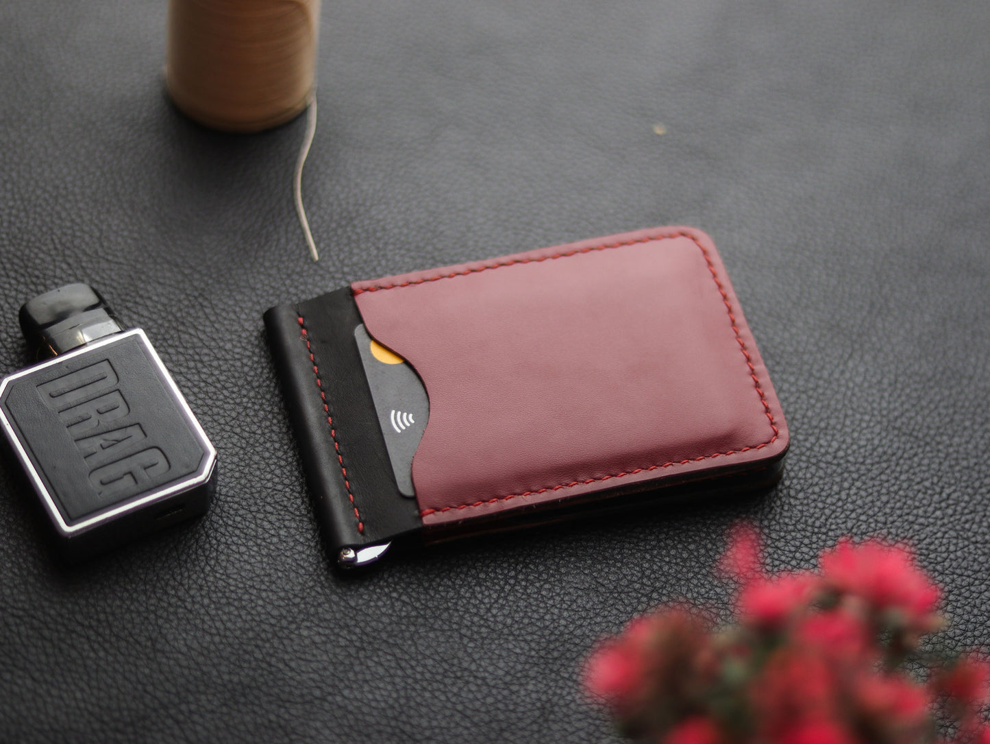 MONEY  CLIP LEATHER WALLET - grip