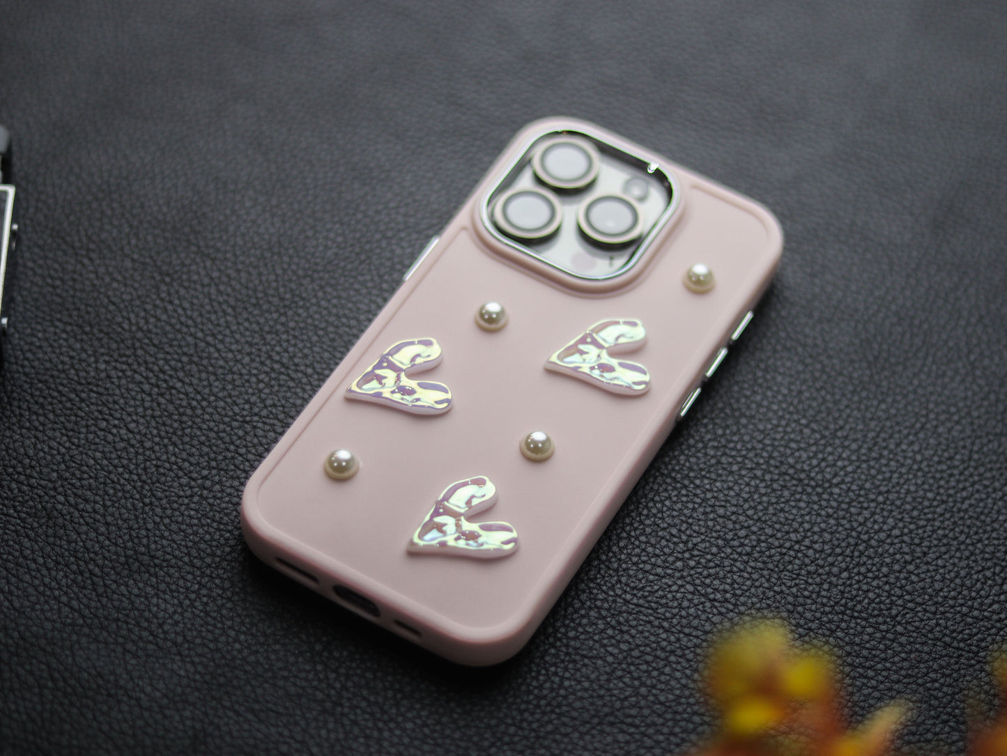 Pink Little Heart Phone Case - grip