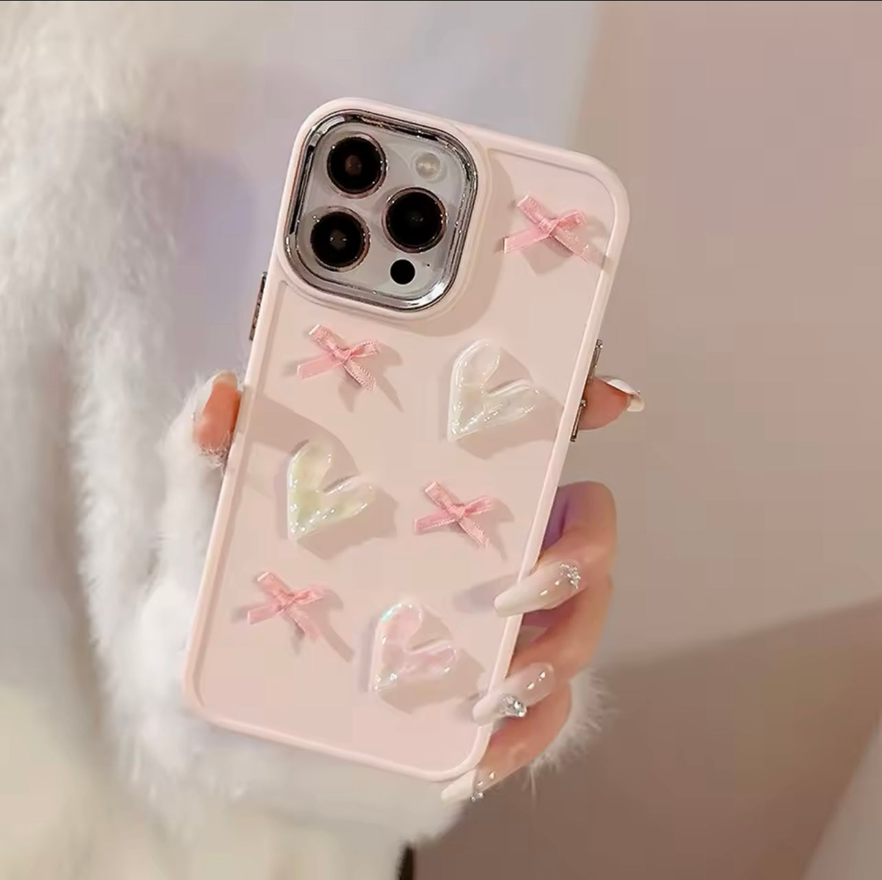 Pink Heart Bow Phone Case-GRIP