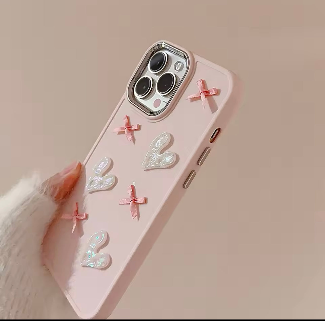 Pink Heart Bow Phone Case-GRIP