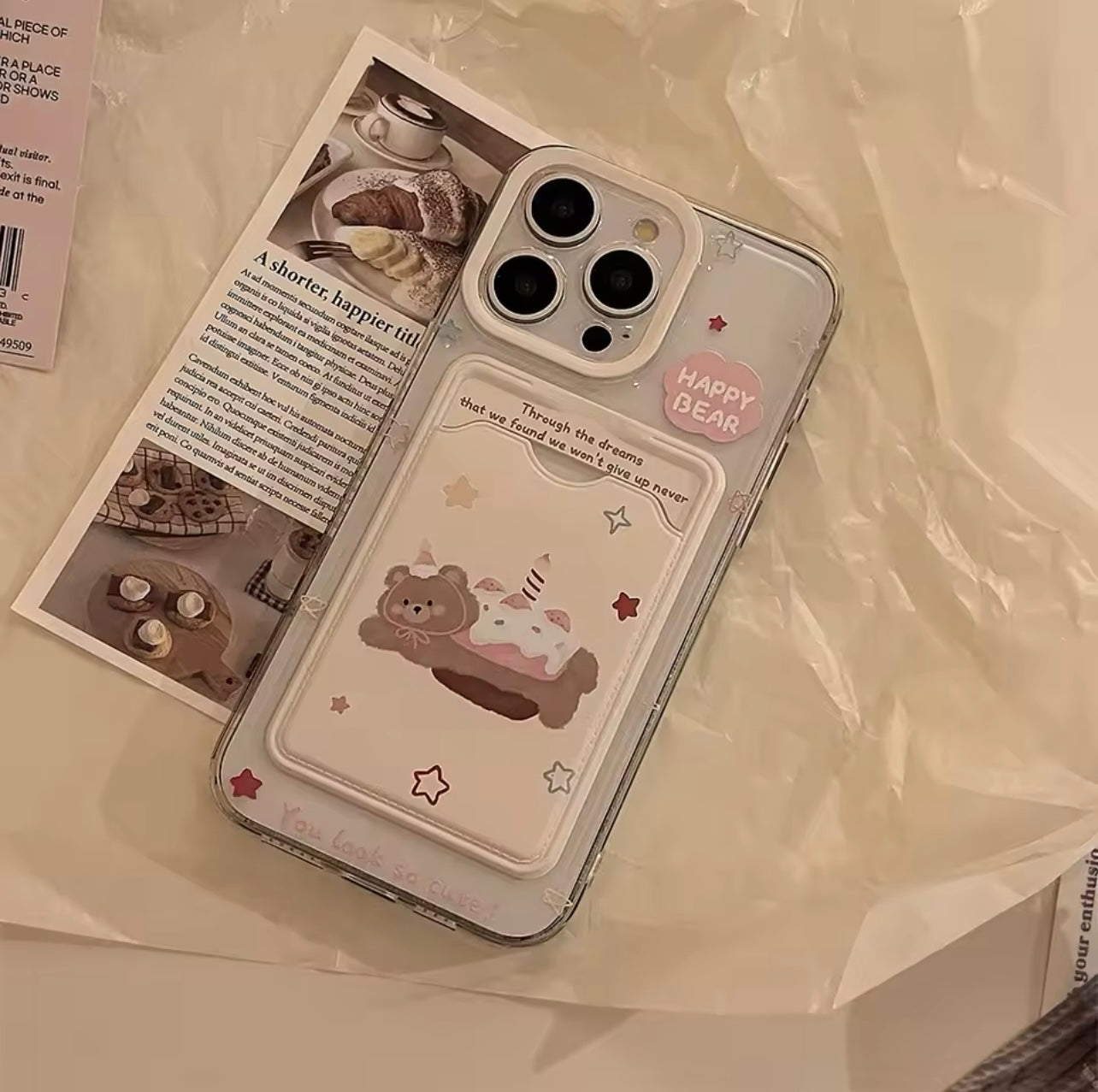 Card Bag Bear Phone Case-GRIP