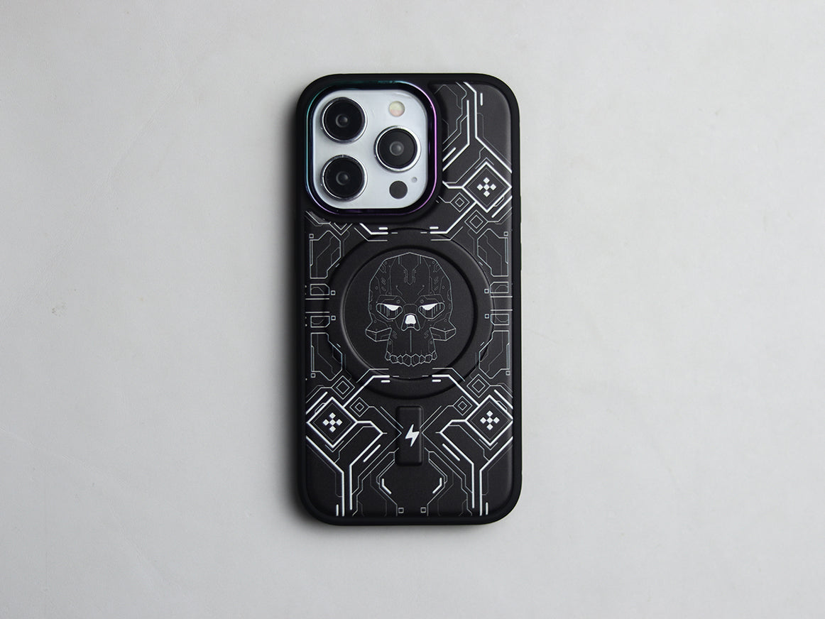 SKELETON MAGNETIC WIRELESS CHARGING PHONE CASE. - grip