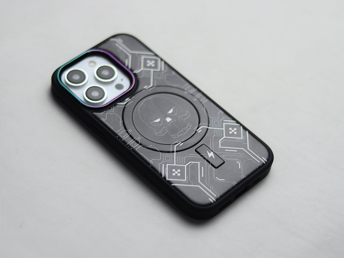 SKELETON MAGNETIC WIRELESS CHARGING PHONE CASE. - grip