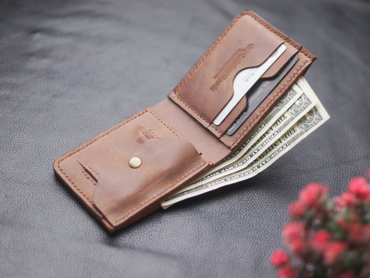 "FORMAL" BI-FOLD WALLET  COFFEE BROWN - grip