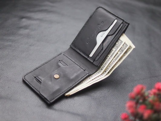 "FORMAL"  BI-FOLD WALLET EBONY BLACK - grip