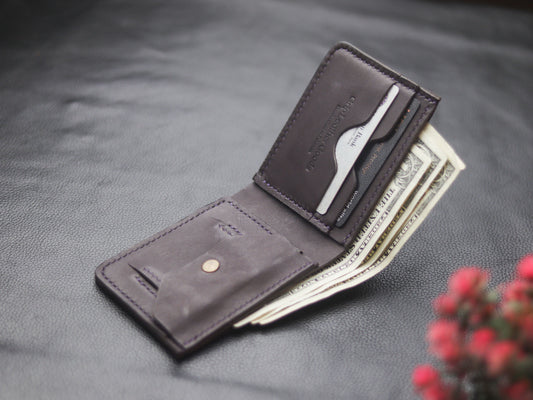 "FORMAL"BI-FOLD WALLET DEEP PURPLE - grip