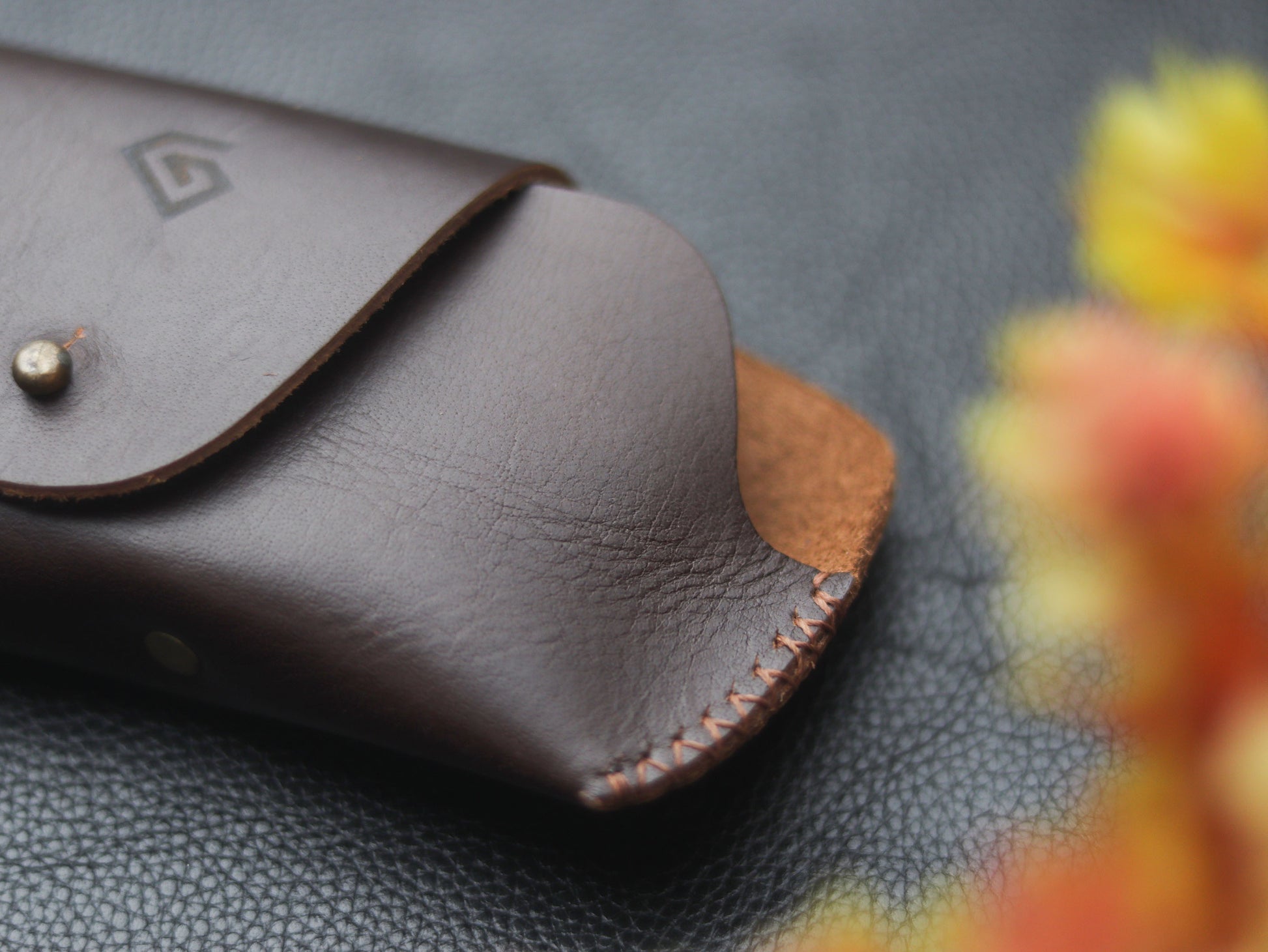 LEATHER SUNGLASSES CASE HOLISTER BROWN - grip