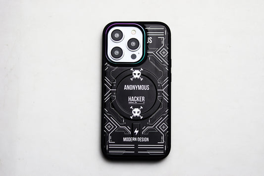 ANONYMOUS HACKER MAGNETIC WIRLESS CHARGING PHONE CASE. - grip