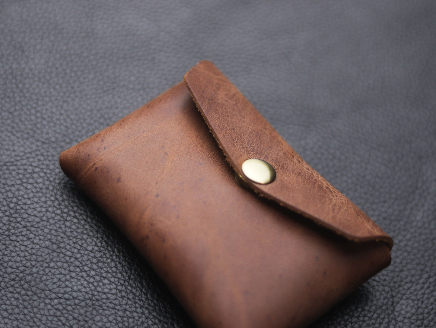 Stitchless minimalist Leather wallet & cardholder Coffee Brown