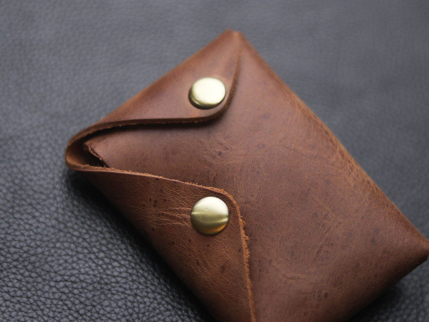 Stitchless minimalist Leather wallet & cardholder Coffee Brown