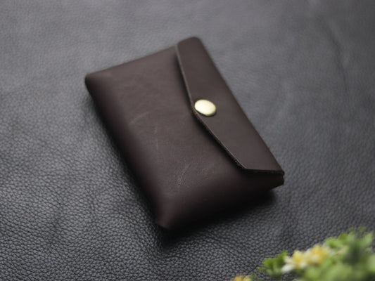 Stitchless minimalist Leather wallet & cardholder Deep Purple