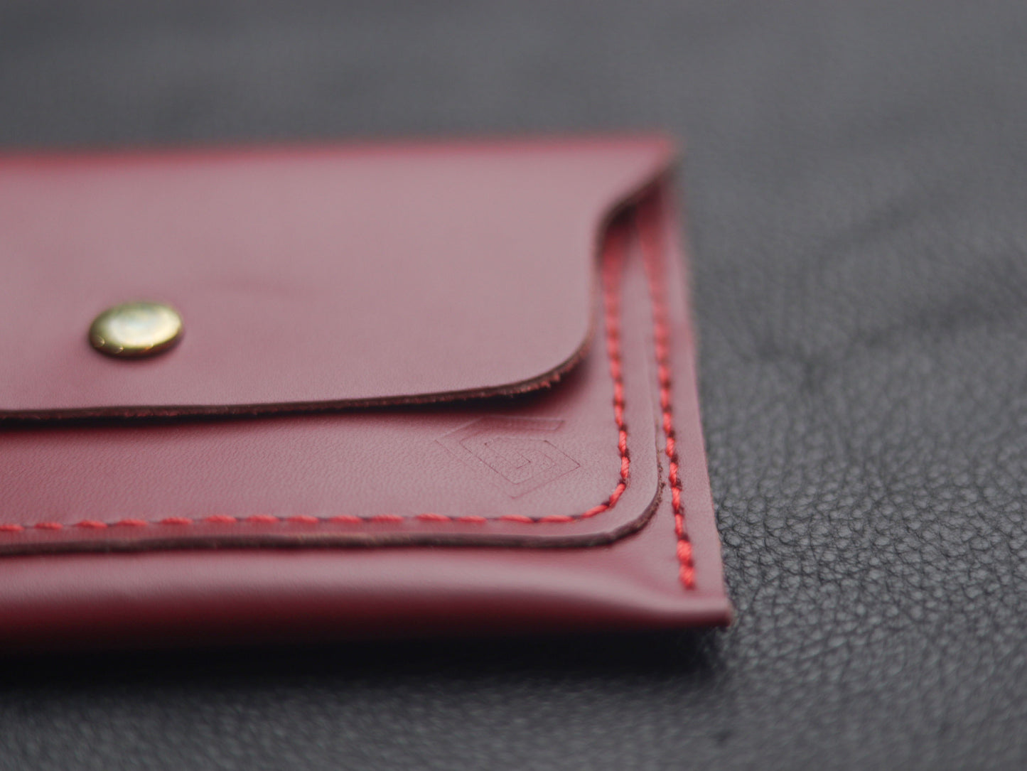 Men's Leather Wallet Crimson Red