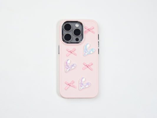 Pink Heart Bow Phone Case-GRIP