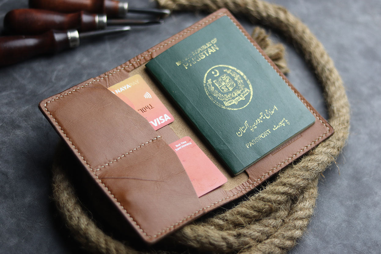 Passport Case-TAN BROWN - grip