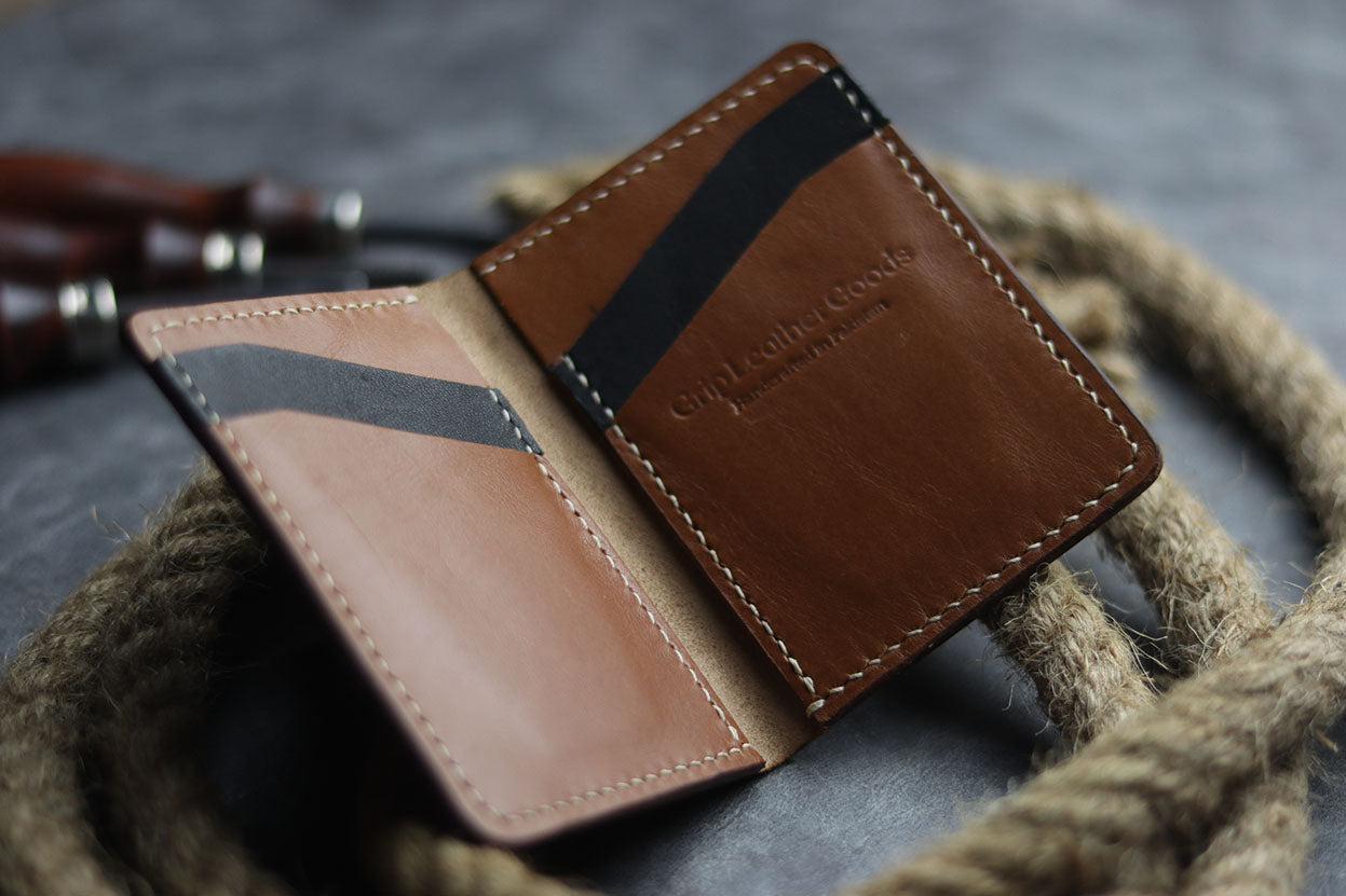 BCH-01 BIFOLD CARD HOLDER - TAN BROWN - grip