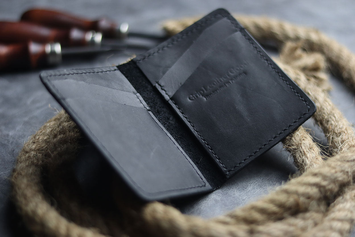 BCH-01 BI-FOLD CARD HOLDER - CHARCOAL BLACK - grip