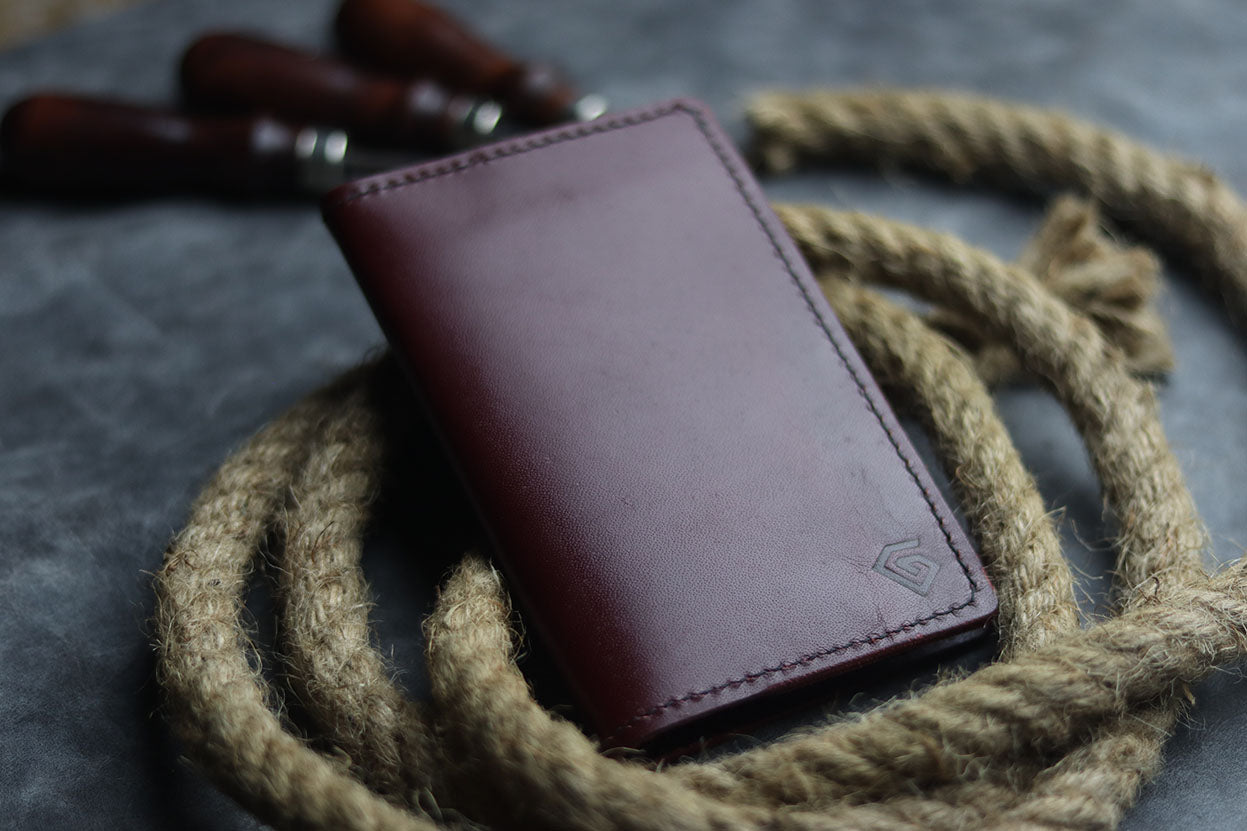 Passport Case-MERLOT BURGUNDY - grip