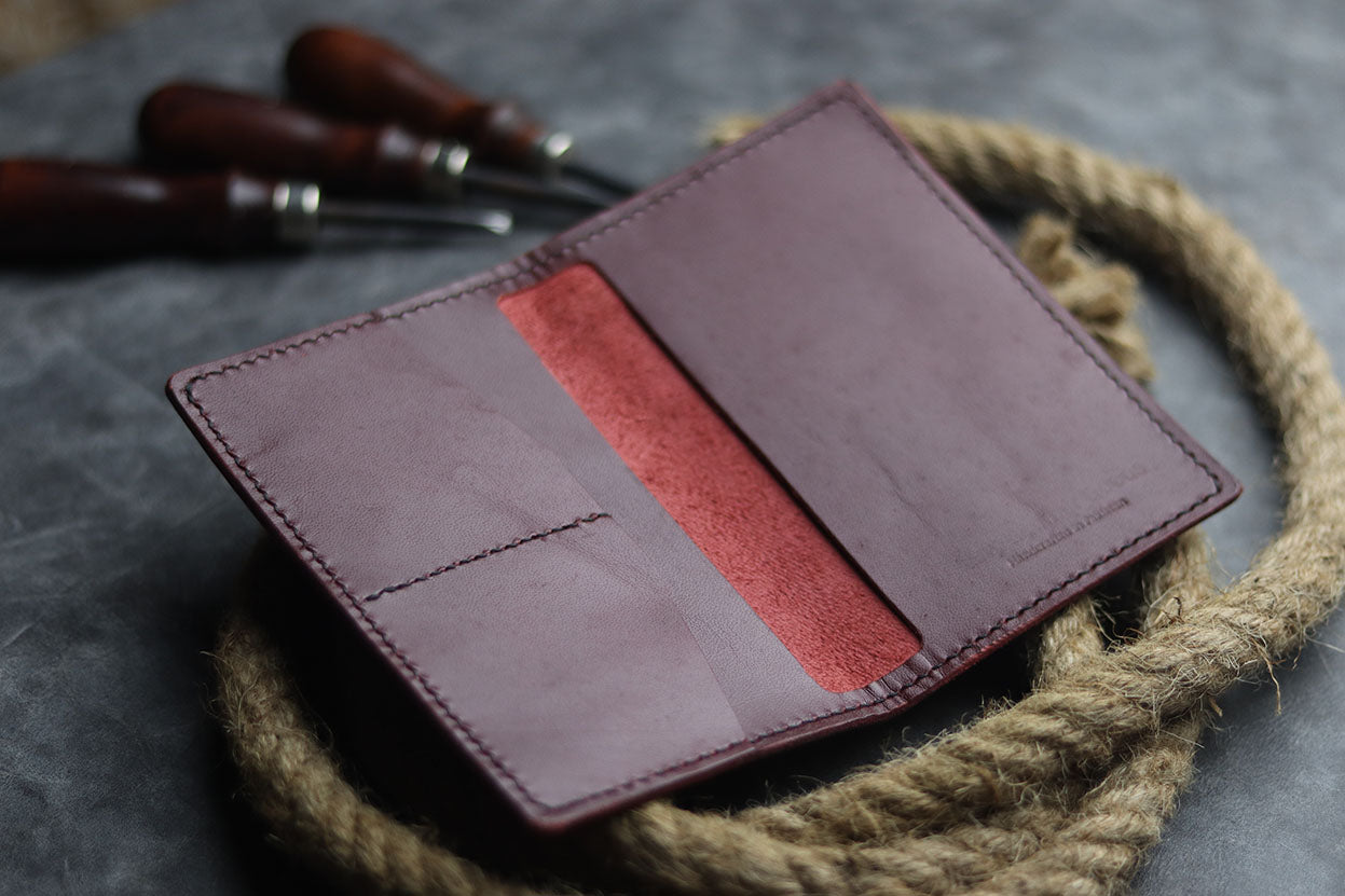 Passport Case-MERLOT BURGUNDY - grip