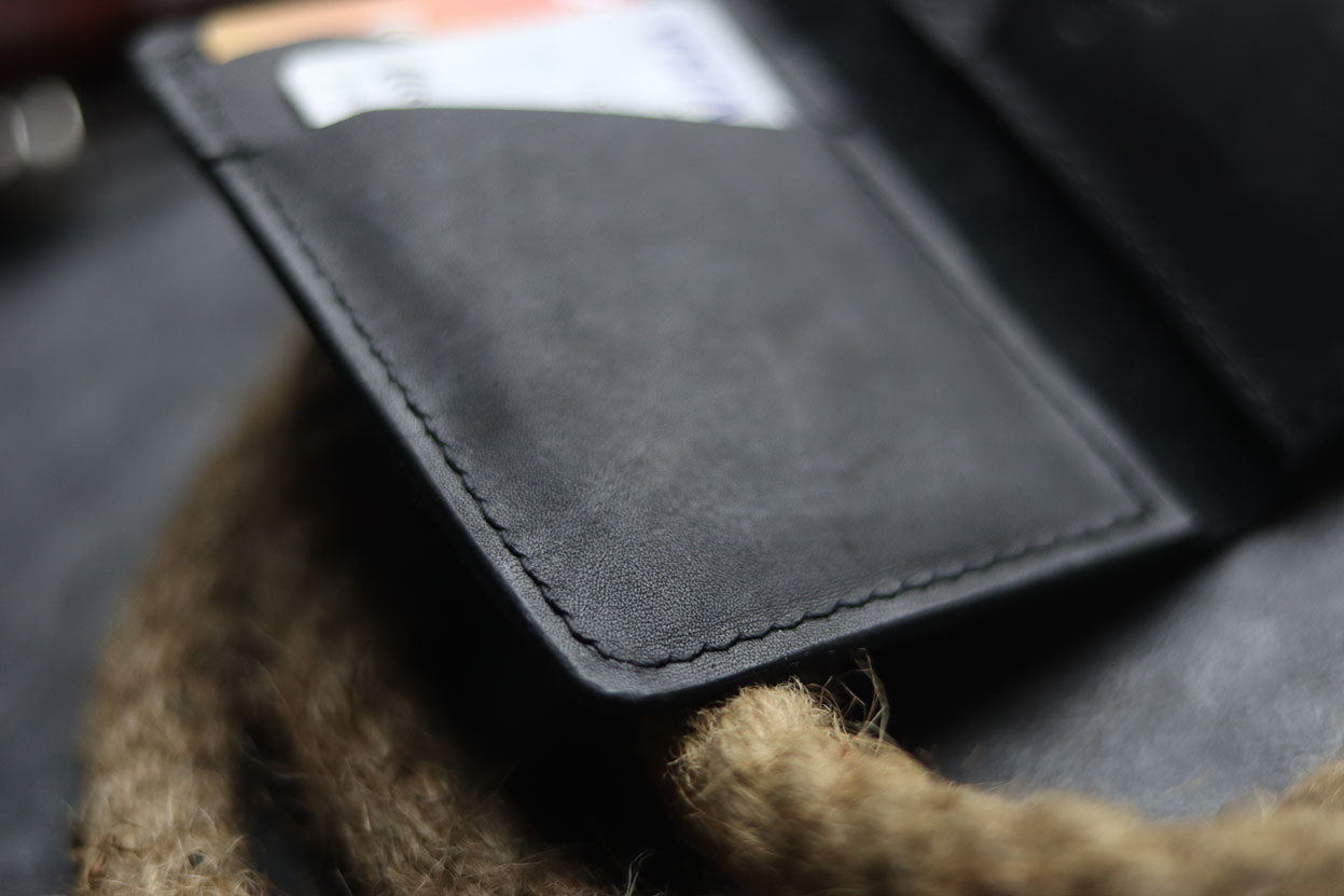 BCH-01 BI-FOLD CARD HOLDER - CHARCOAL BLACK - grip