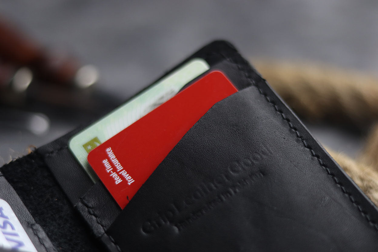 BCH-01 BI-FOLD CARD HOLDER - CHARCOAL BLACK - grip