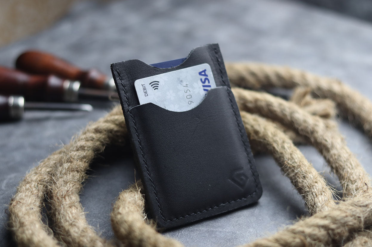 MW-02 MINIMAL WALLET-CHARCOAL BLACK - grip