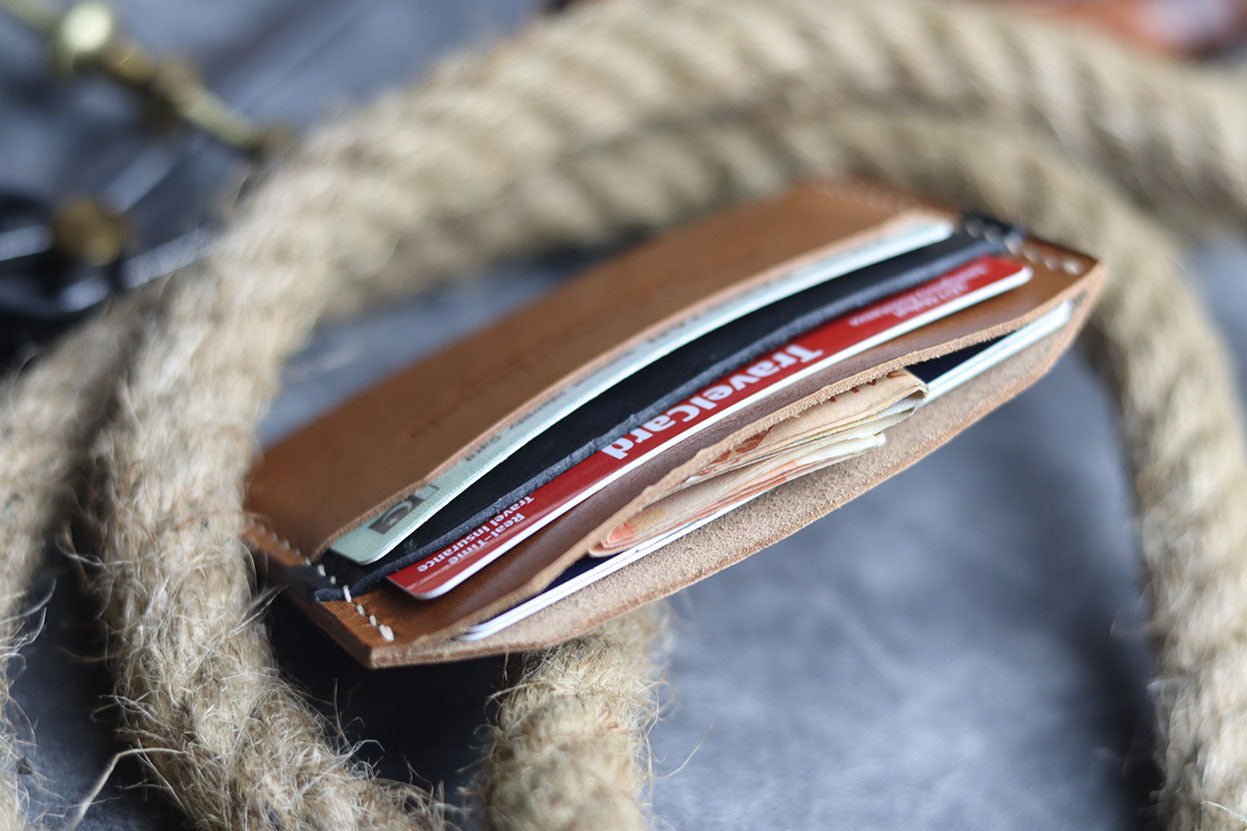 MW-01 MINIMAL CARD HOLDER TANE BROWN - grip