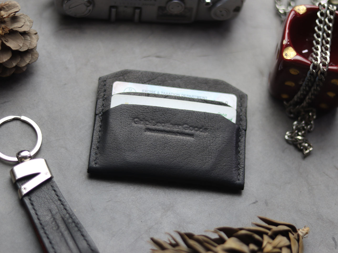 MW-01MINIMAL CARD HOLDER CHARCOAL BLACK - grip