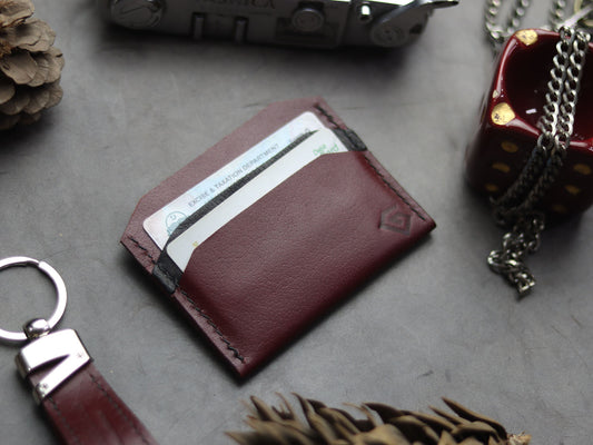 MW-01 MIMIMAL CARD HOLDER MERLOT BURGUNDY - grip