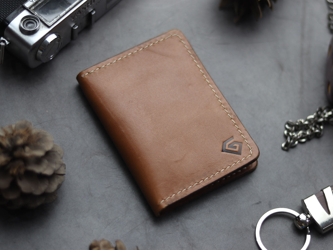 BCH-01 BIFOLD CARD HOLDER - TAN BROWN - grip