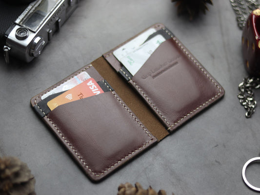 BCH-01 BI-FOLD CARD HOLDER - WALNUT BROWN HUSK - grip