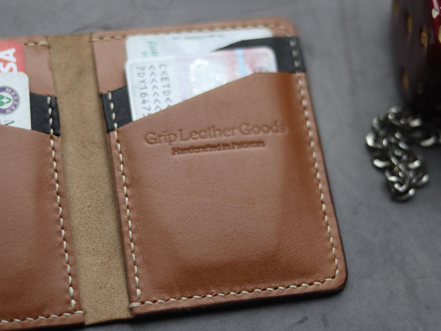 BCH-01 BIFOLD CARD HOLDER - TAN BROWN - grip