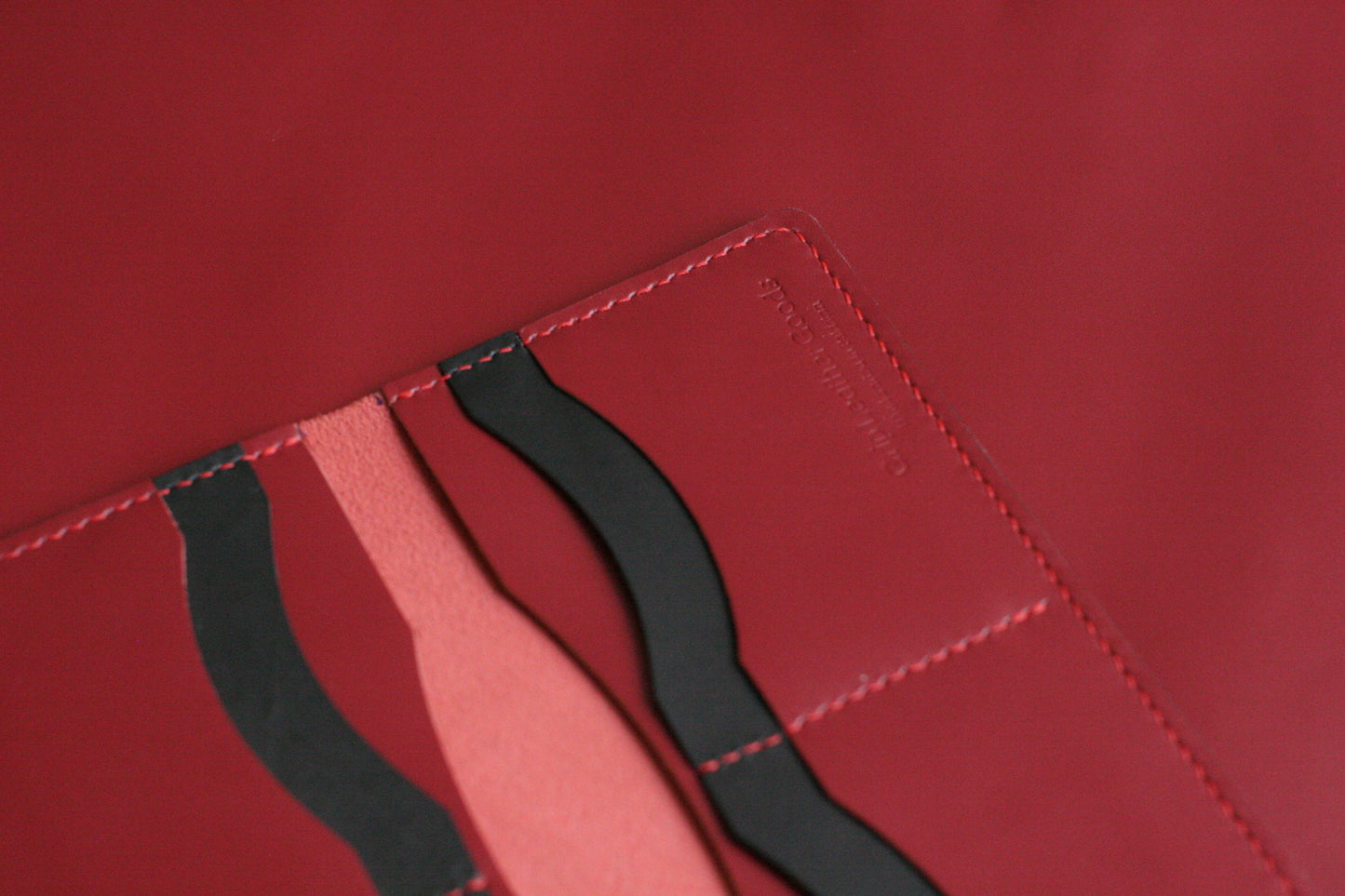 Men's Leather Long Wallet Crimson Red