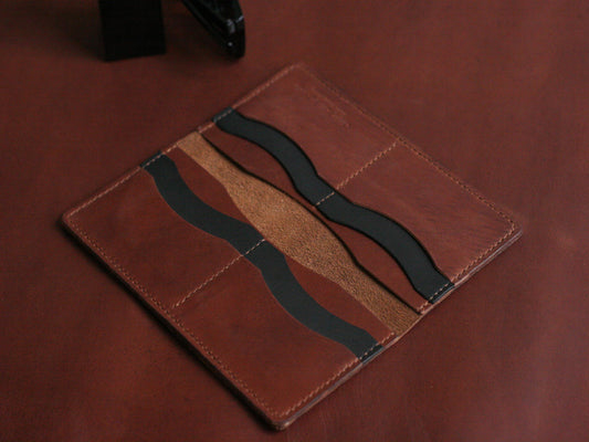 Men's Leather Long Wallet tawny brown