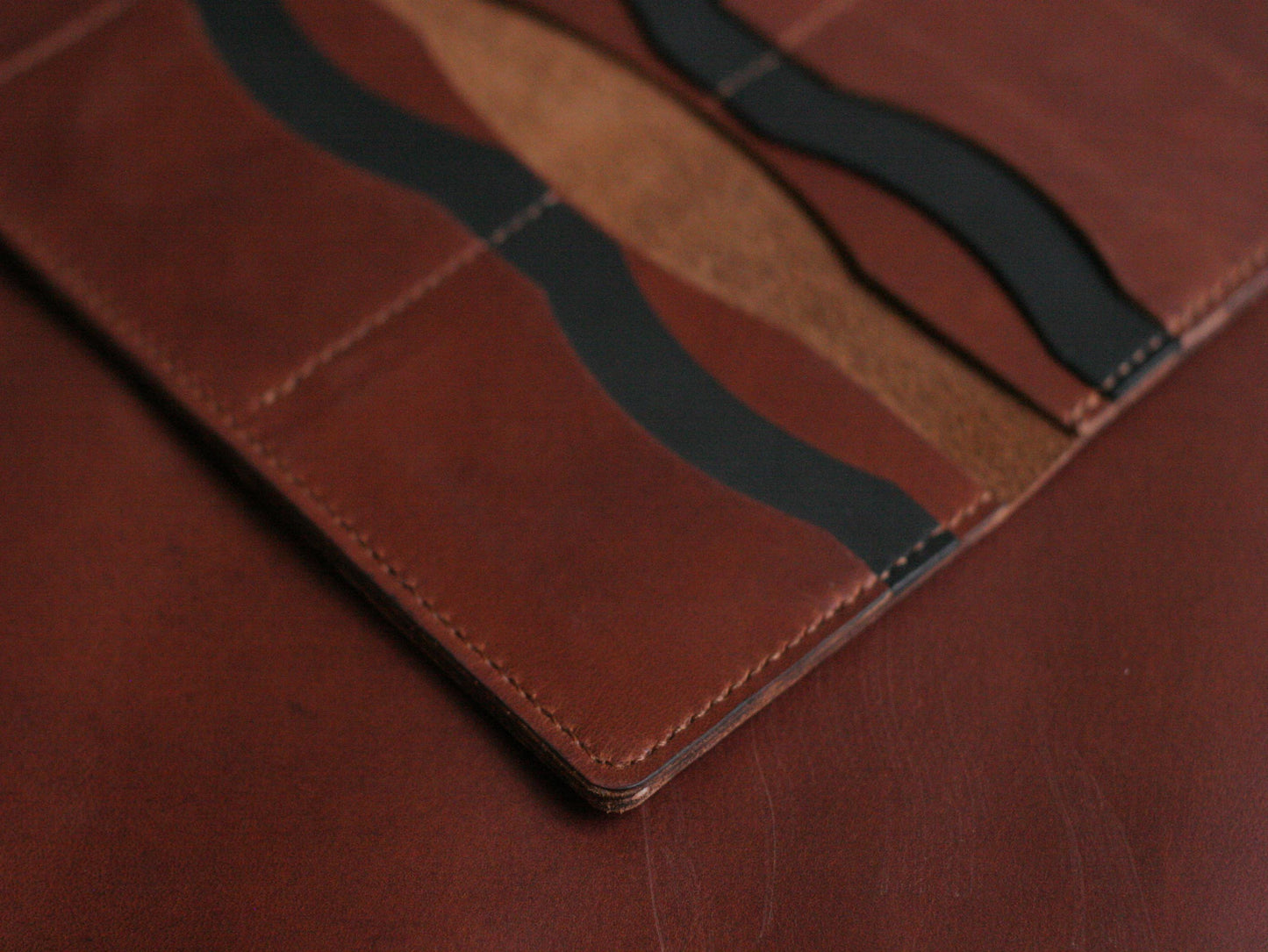 Men's Leather Long Wallet tawny brown