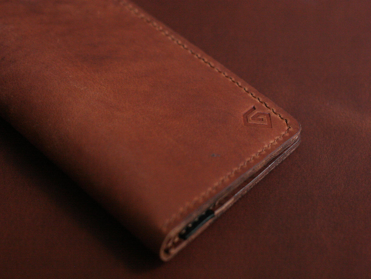 Men's Leather Long Wallet tawny brown