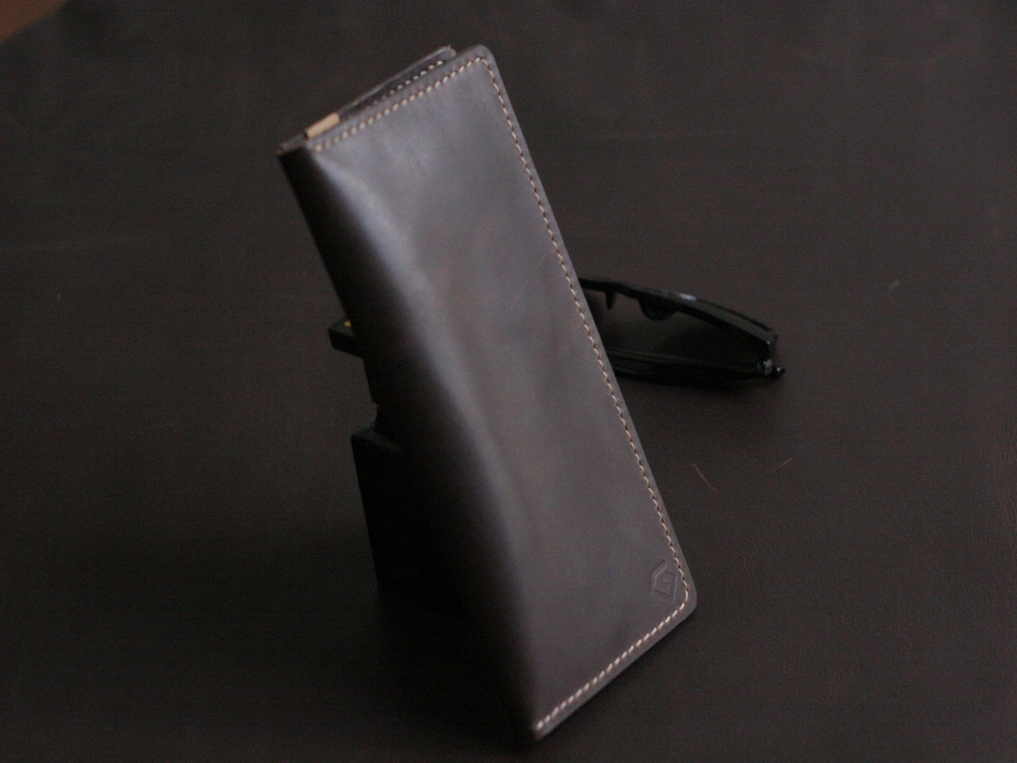 Men's Leather Long Wallet  Cedar Brown