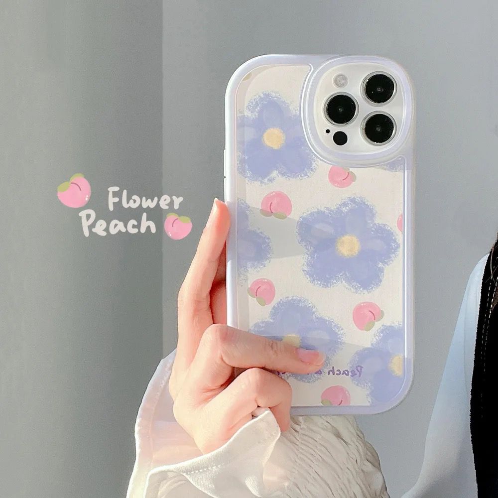 Blue Flower Bow Phone Case - grip