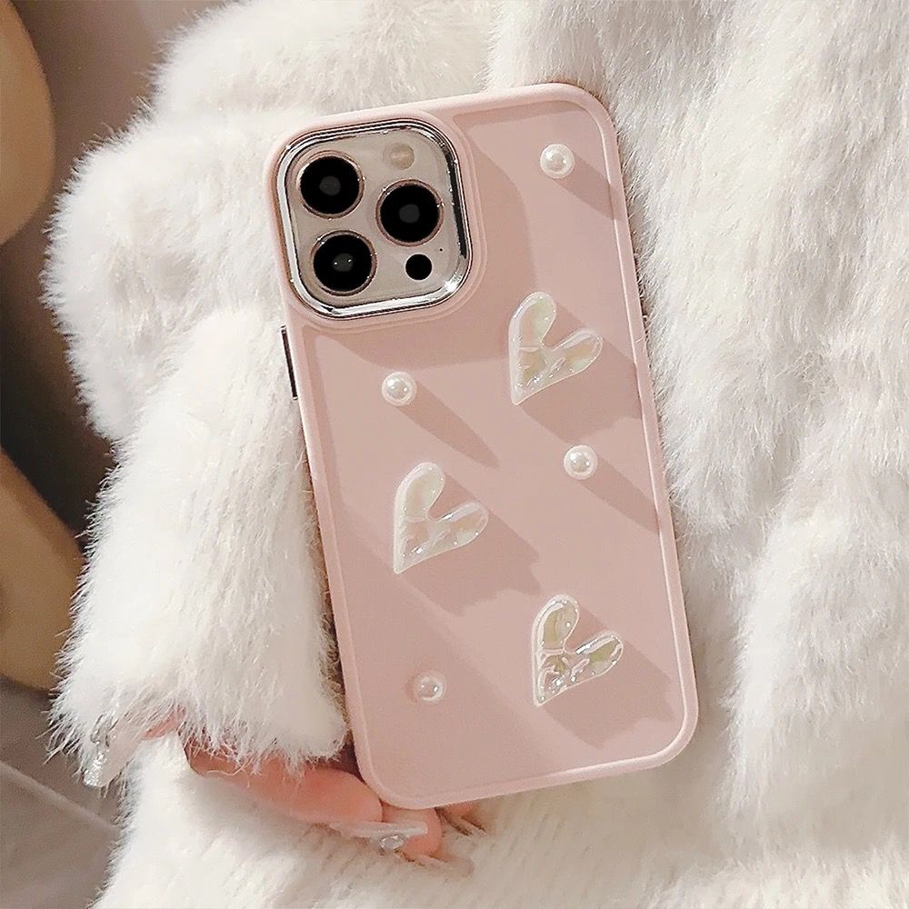 Pink Little Heart Phone Case - grip