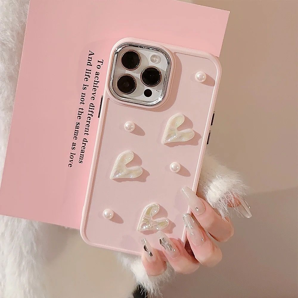 Pink Little Heart Phone Case - grip