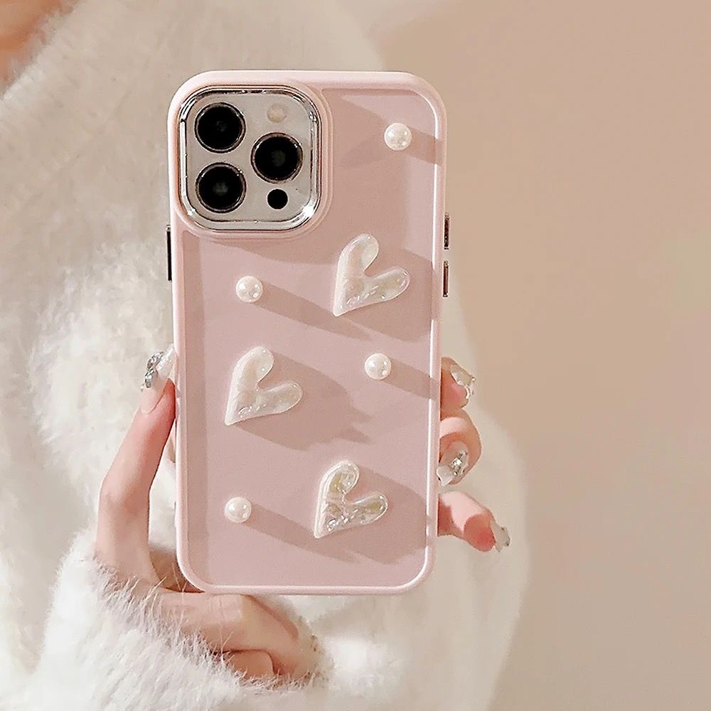 Pink Little Heart Phone Case - grip