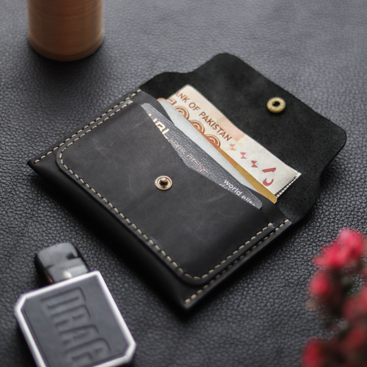 FLIP LEATHER WALLET CHARCOLE BLACK - grip